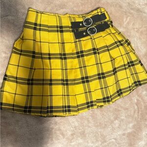 Forever 21 Yellow and Black Plaid Mini Skirt